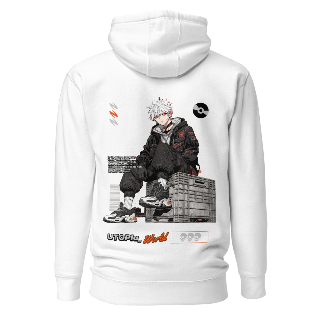 Anime Hoodie (White Hair Black Coat)