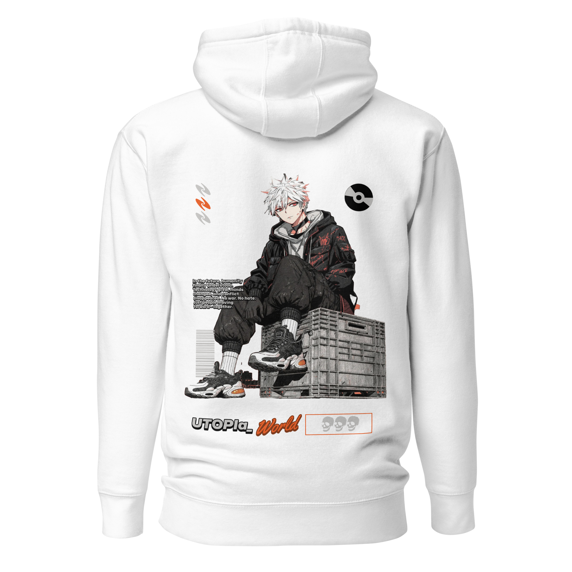 Anime Hoodie (White Hair Black Coat)